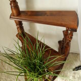 Vintage Beech Library Staircase Shelf