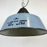 Industrial Grey Enamel and Cast Iron Pendant Light, 1960s