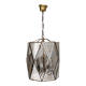 Vintage handmande octagonal glass and brass pendant lantern, Italy
