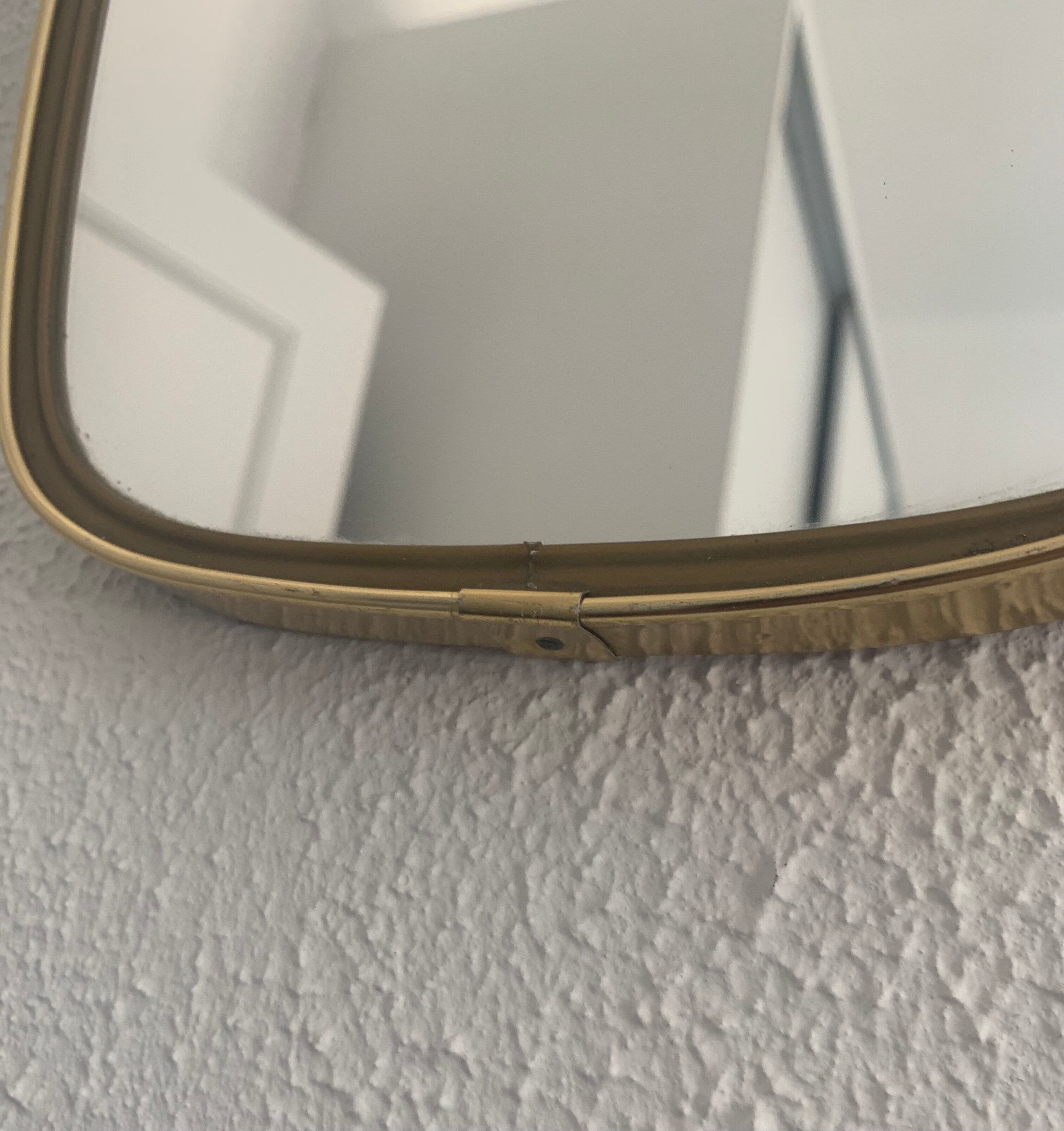 Vintage mirror 1960 asymmetrical mirror - 46 x 24 cm