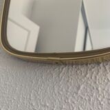 Vintage mirror 1960 asymmetrical mirror - 46 x 24 cm