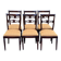 6 dining chairs made of solid mahogany in Regency style with yellow fabric.