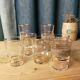 Lot de 9 verres à liserets dorés en verre soufflé