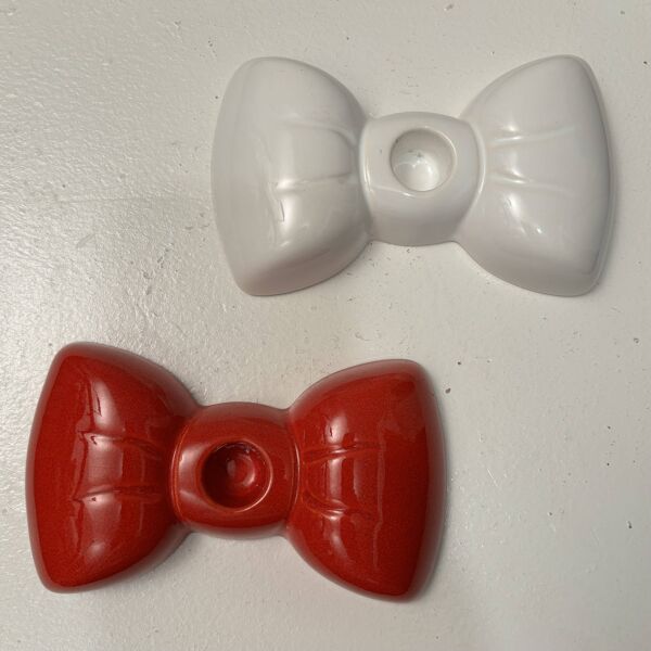 Paire de bougeoirs noeud papillon, Jean-Claude Peiré, 1980