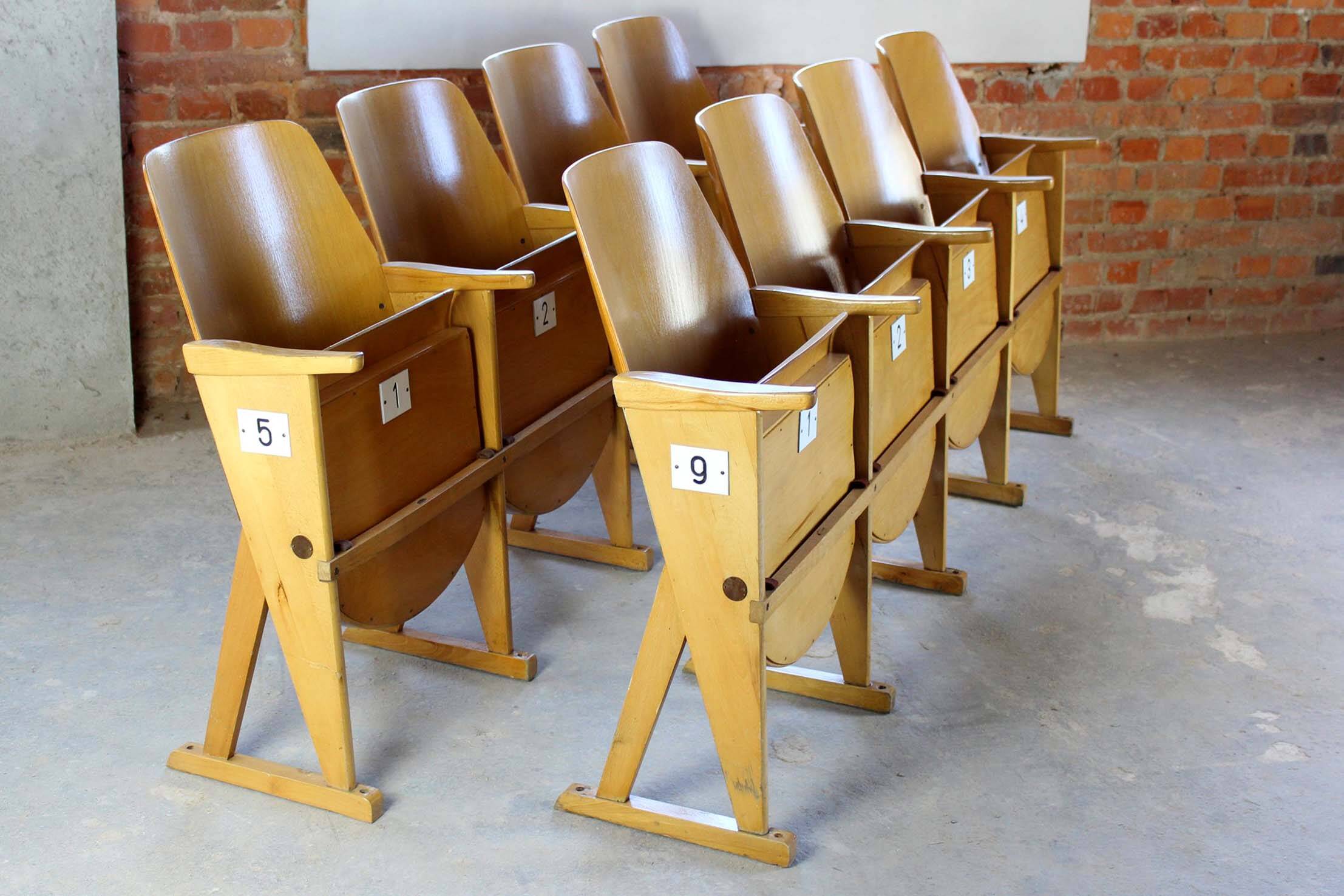 Chaises de cinéma vintage de Ton, années 1960, ensemble de 13