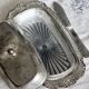 Vintage silver-plated butter dish in rococo style - Glass compartment - Knife