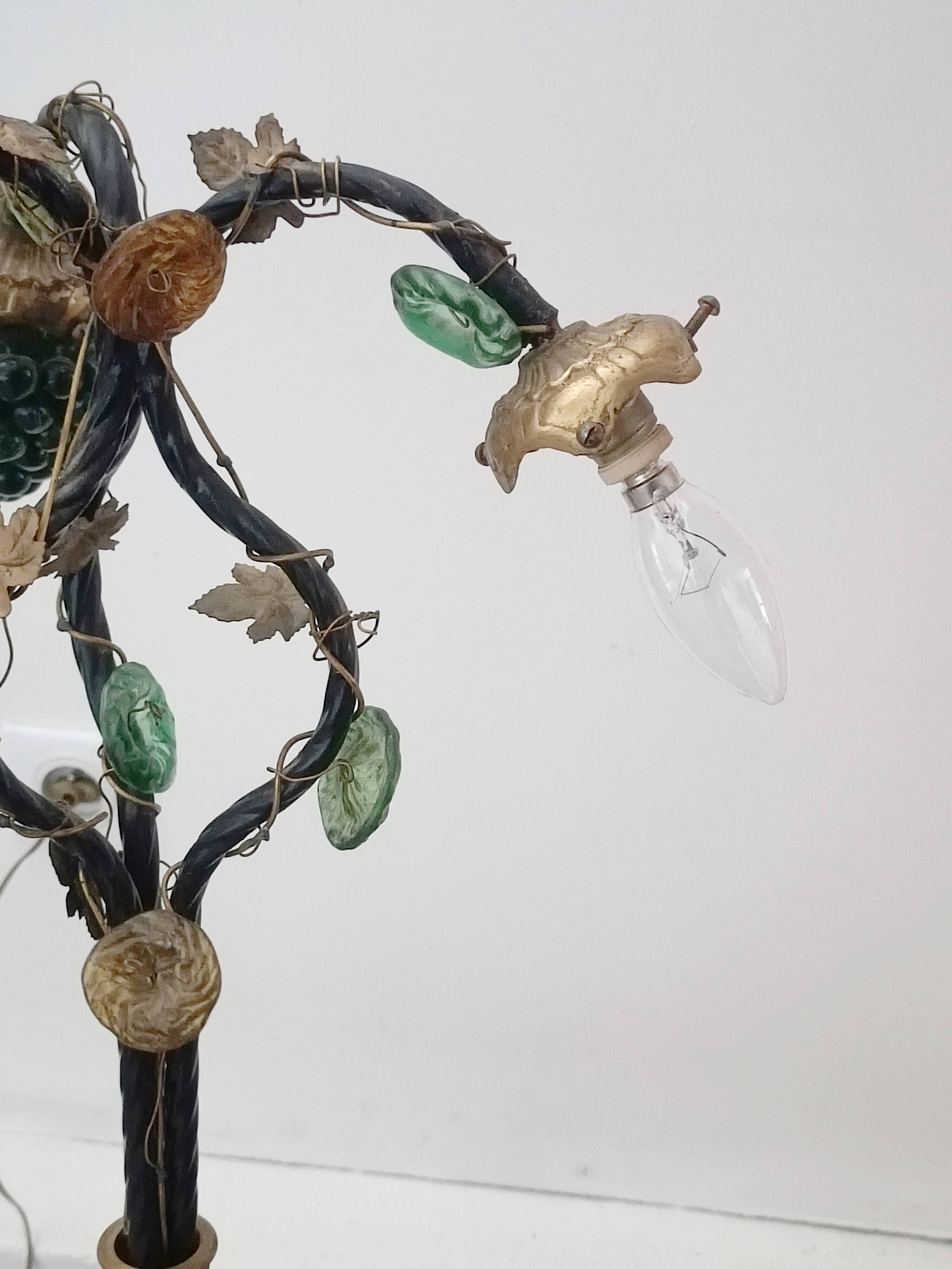 Lampe sculpturale Grappe de raisins verre de Murano 1960s