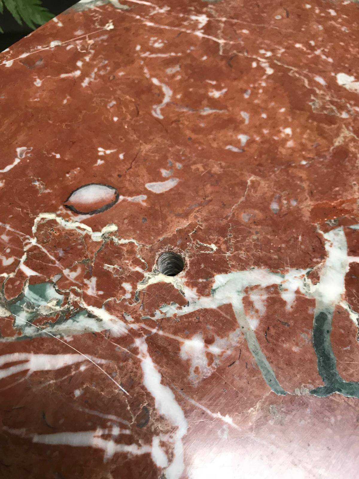 Louis XV style chest of drawers in wood and marble