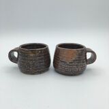 Set of 8 cups of handmade sandstone