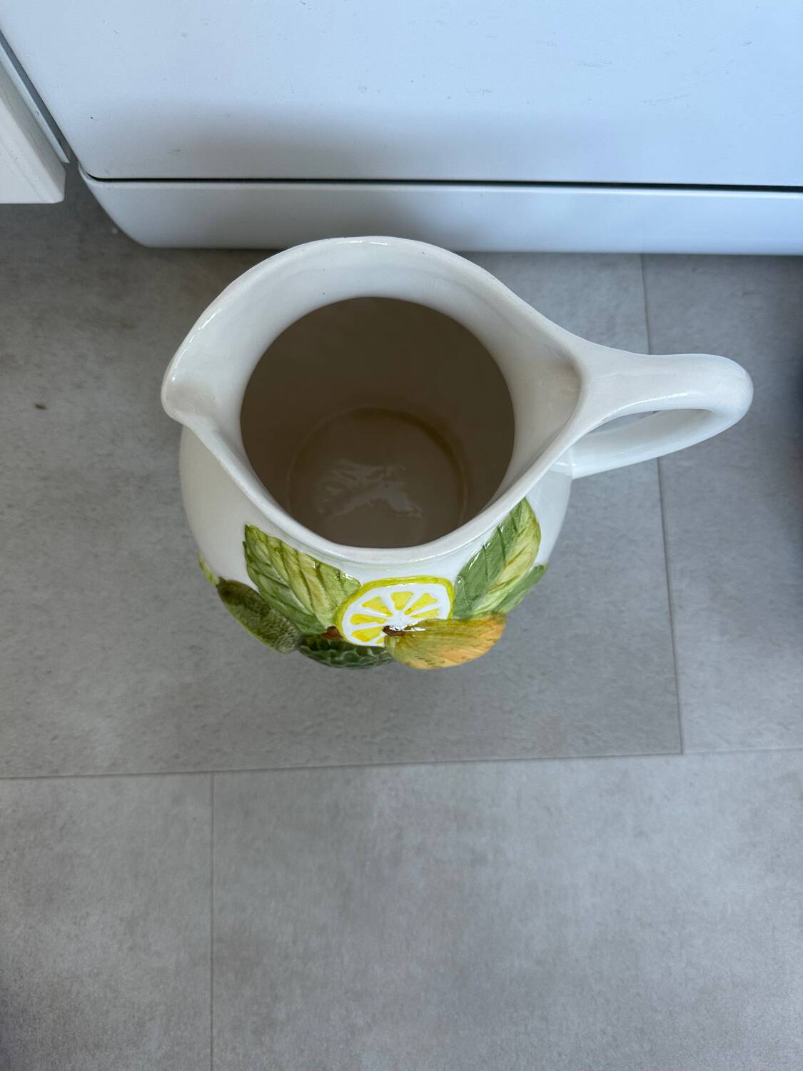 Large vintage earthenware pitcher