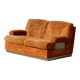 Orange suede leather and steel sofa. Circa 1970