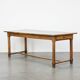 Antique French Farmhouse Dining Table in Oak with 2 Drawers