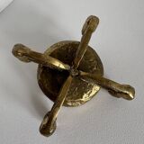 Vintage Brutalist Bronze Candle Holder