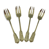 4 fourchettes à gâteaux dorées