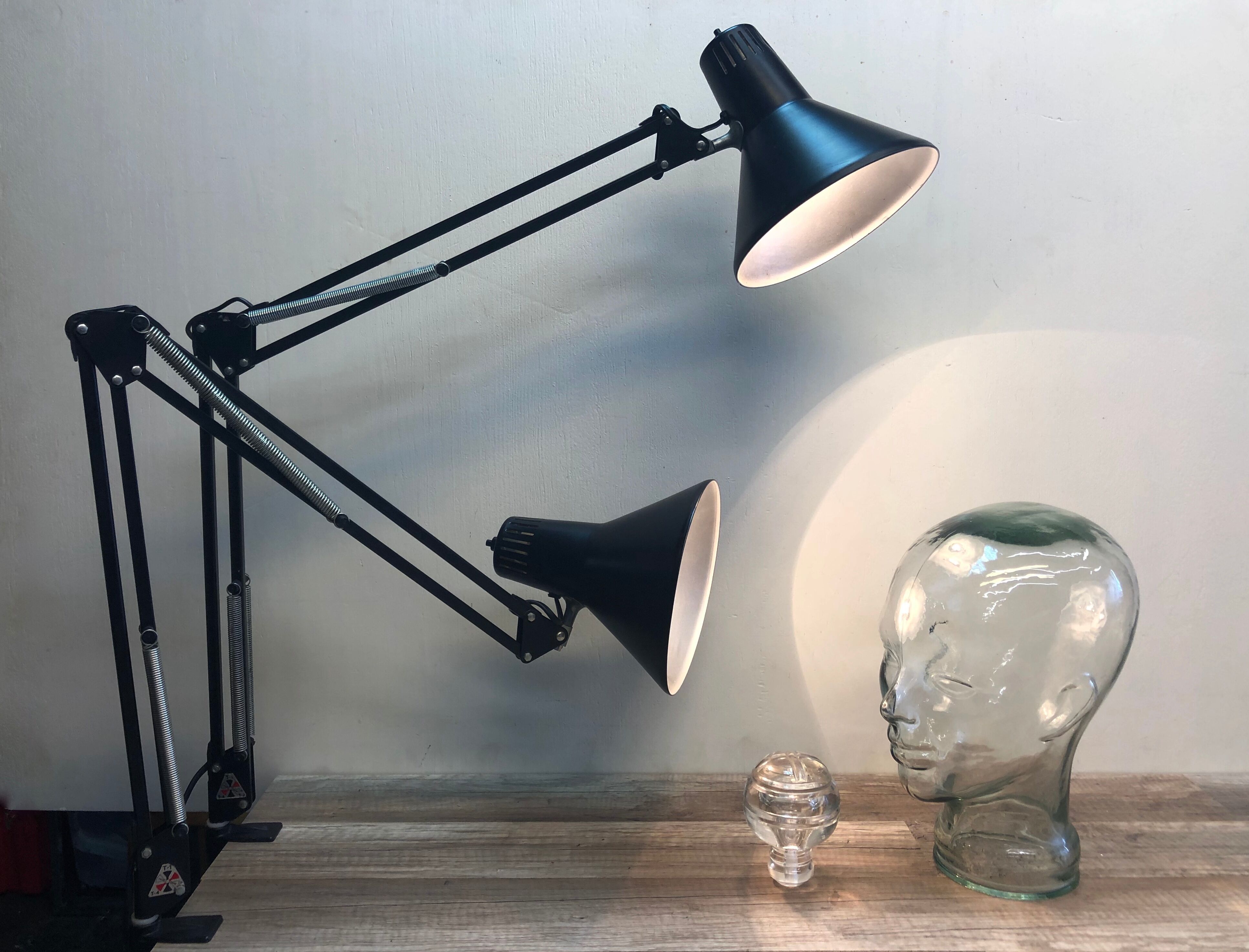 Office lamp architect twist t1 vintage design 70s black matte 2 available