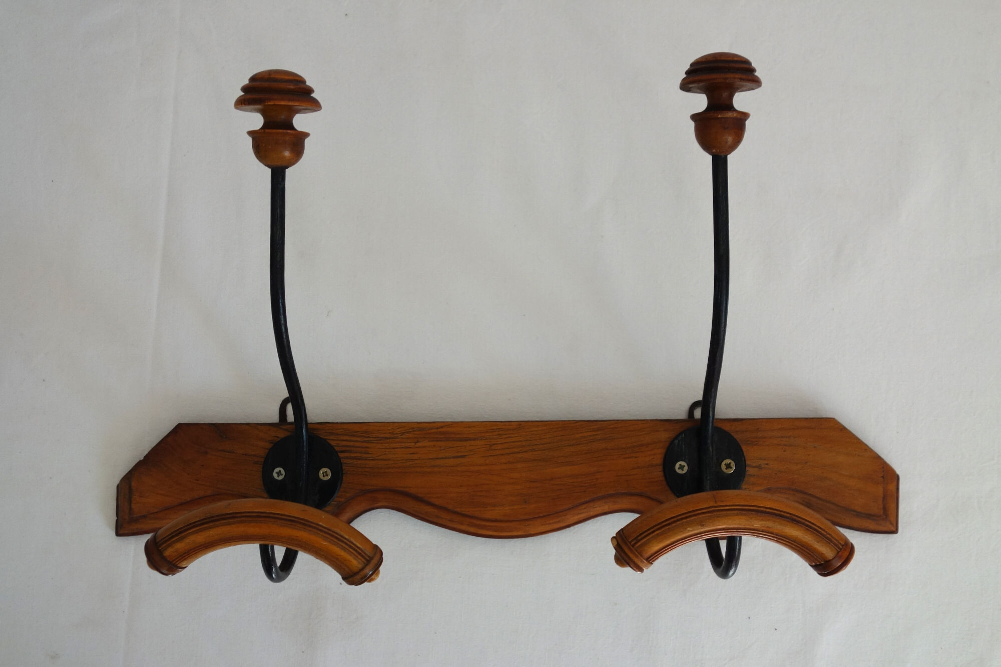 Wall coat rack 2 vintage hooks
