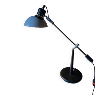 Aluminor desk lamp in white and black lacquered metal, 1960.