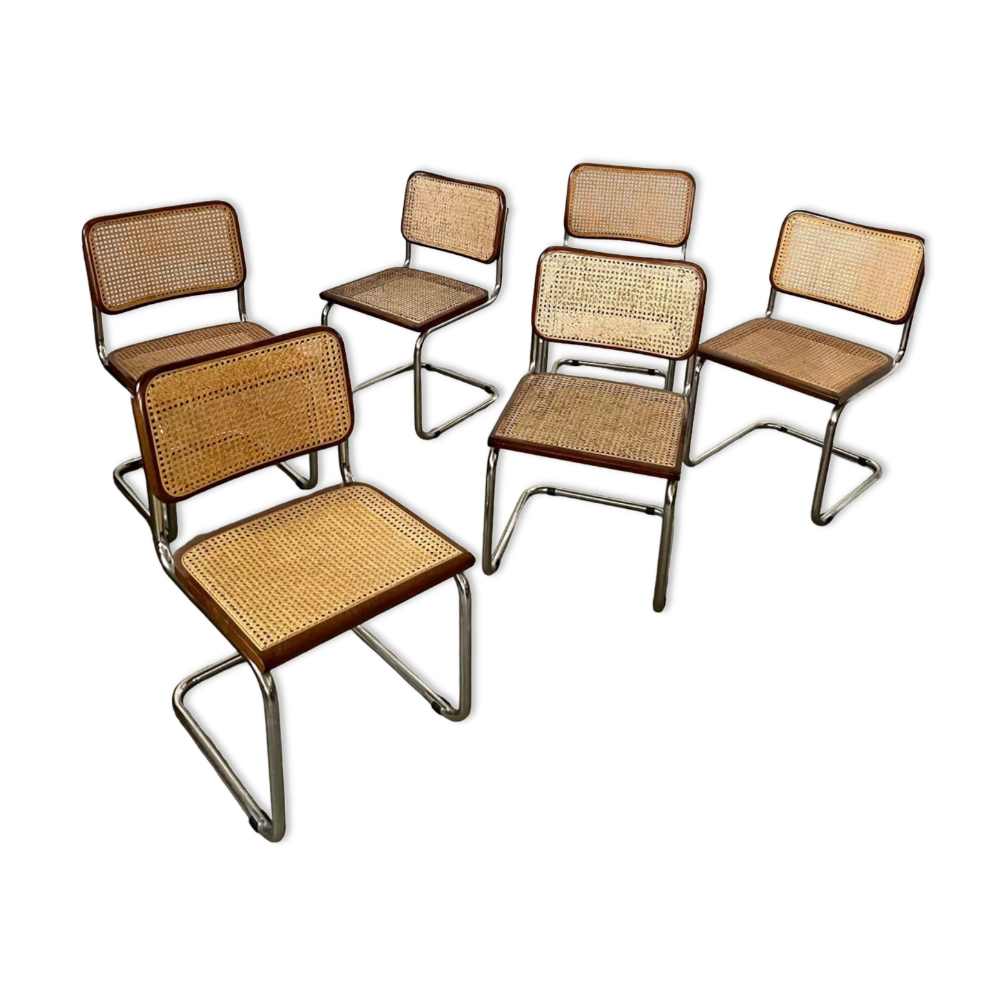 Lot de 6 chaises Cesca B32 Marcel Breuer, 1970