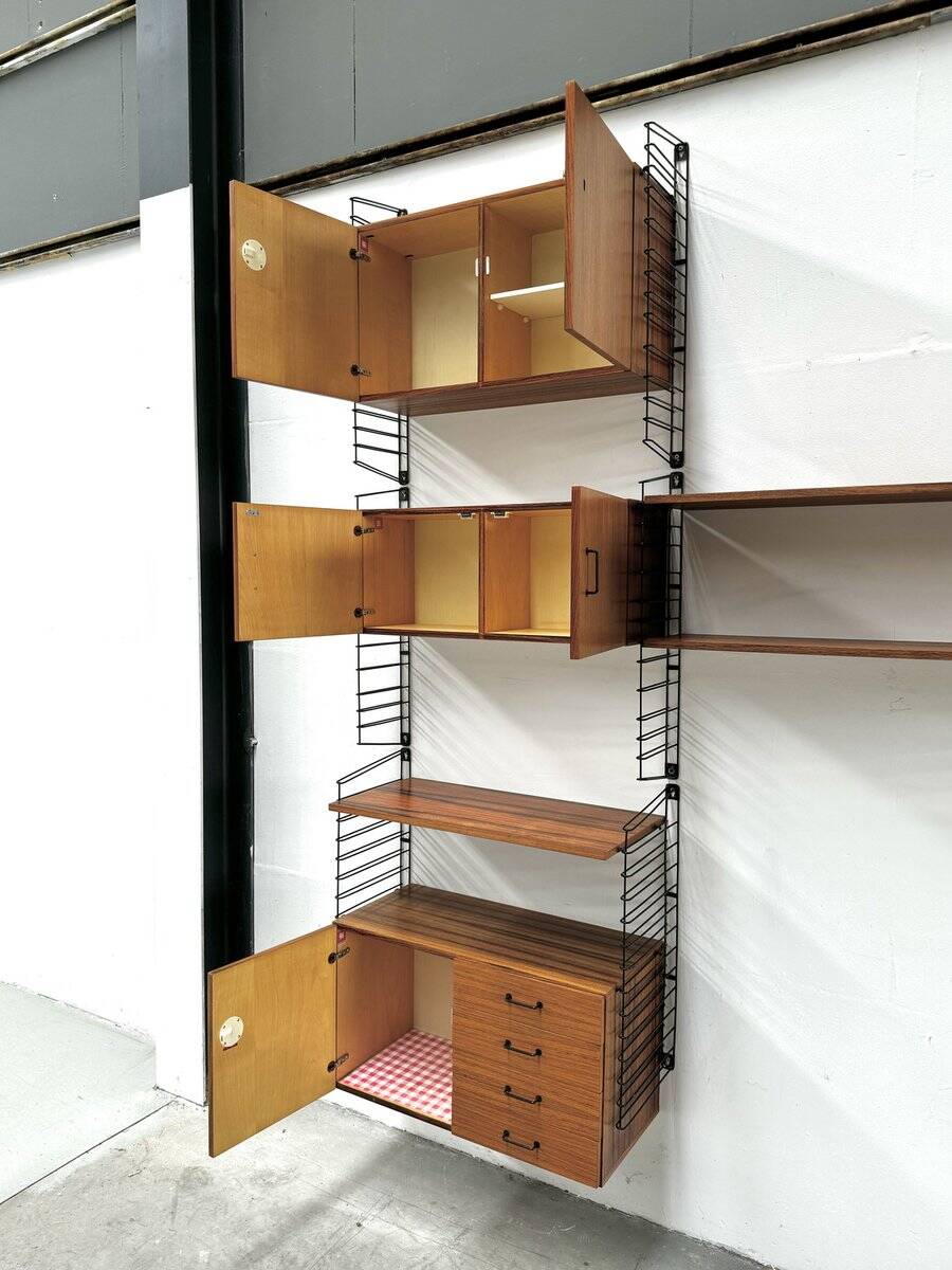 Vintage teak modular wall system by Tomado for Musterring, 1960s