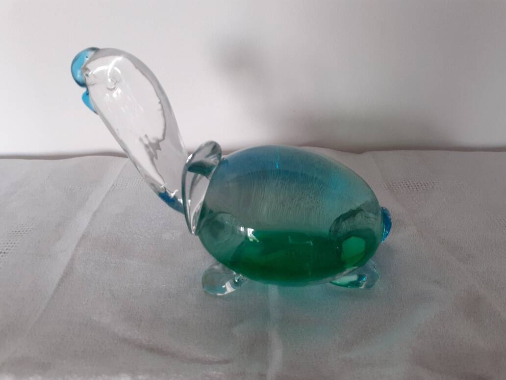 Paperweight Murano glass turtle signed Nason