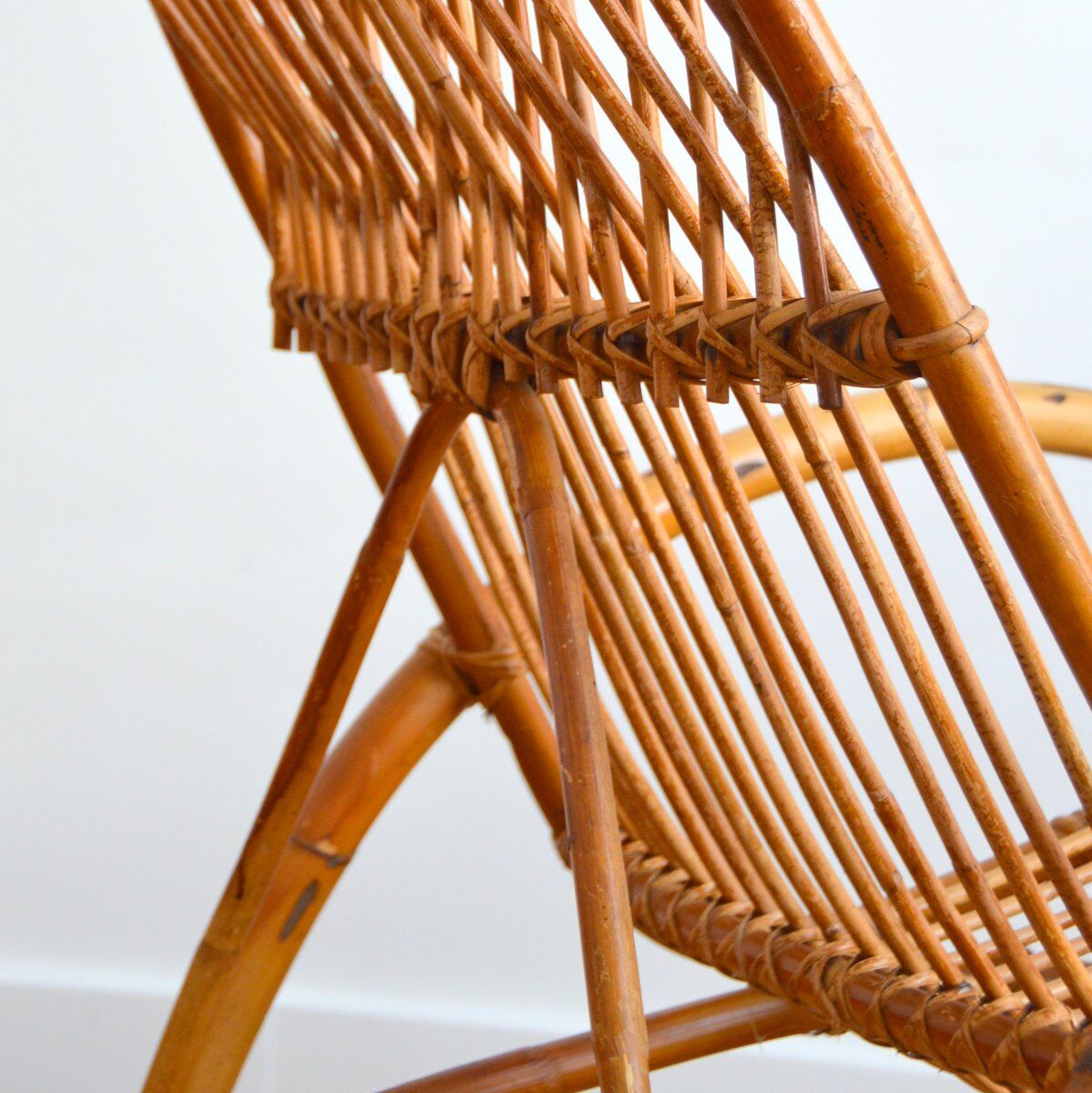 Rattan rocking chair Rohe Noordwolde 50s / 60s