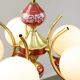 Mid-Century Italian Brass, Opaline & Ceramic Chandelier