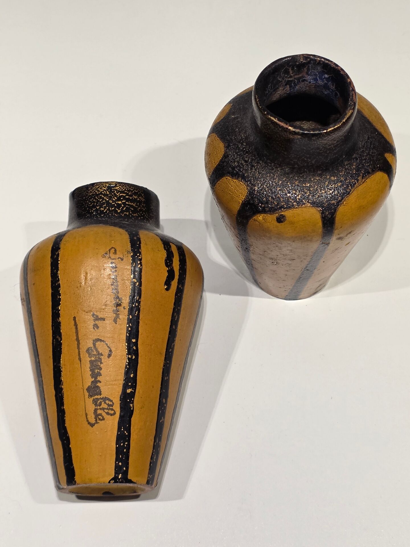 Pair of small ceramic vases early 20th century "Grenoble"