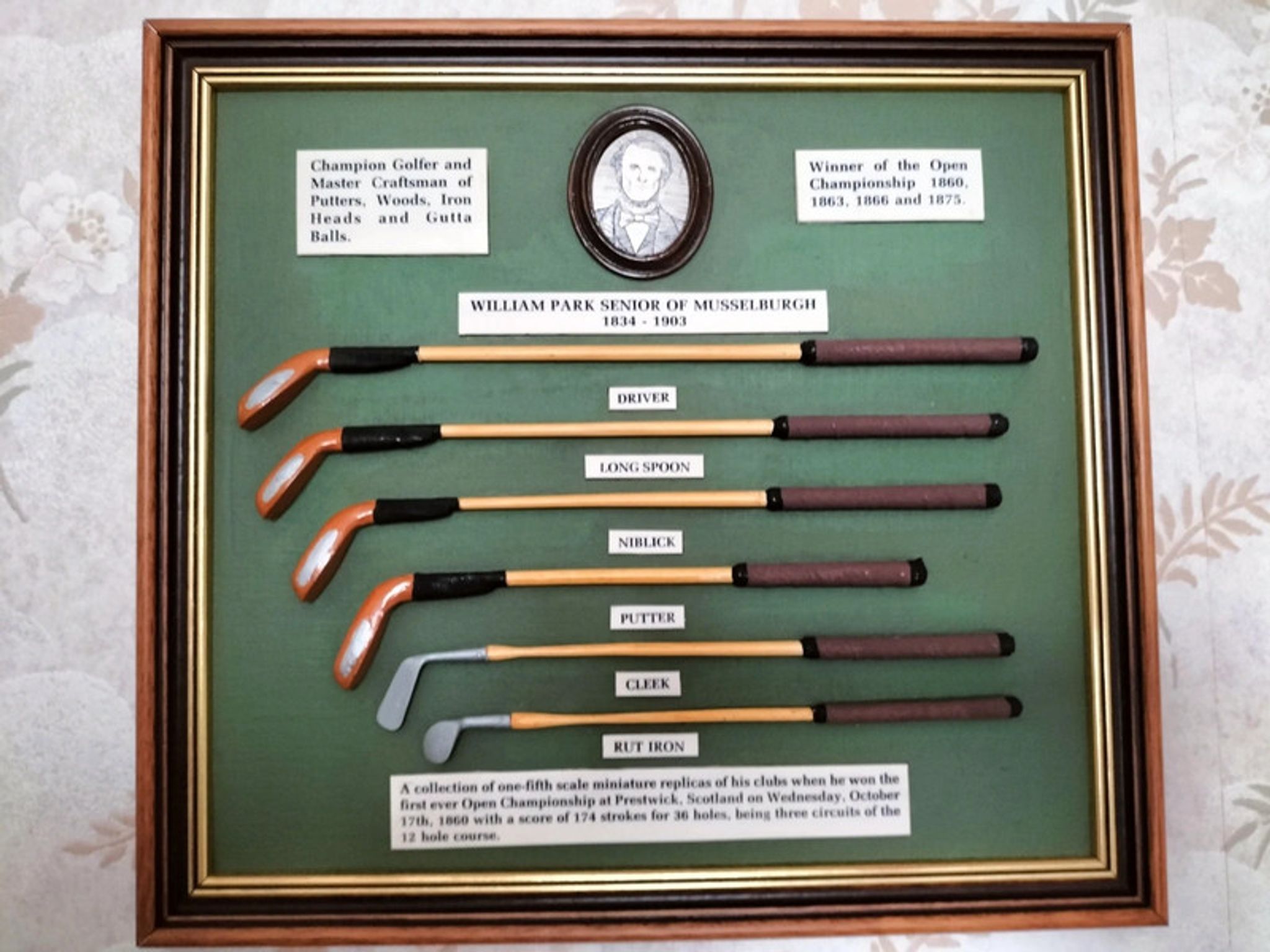 Vintage frame collection golf william park senior of musselburgh 1834- 1903