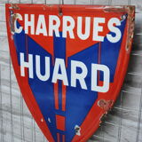 Enamelled plate Charrues Huard