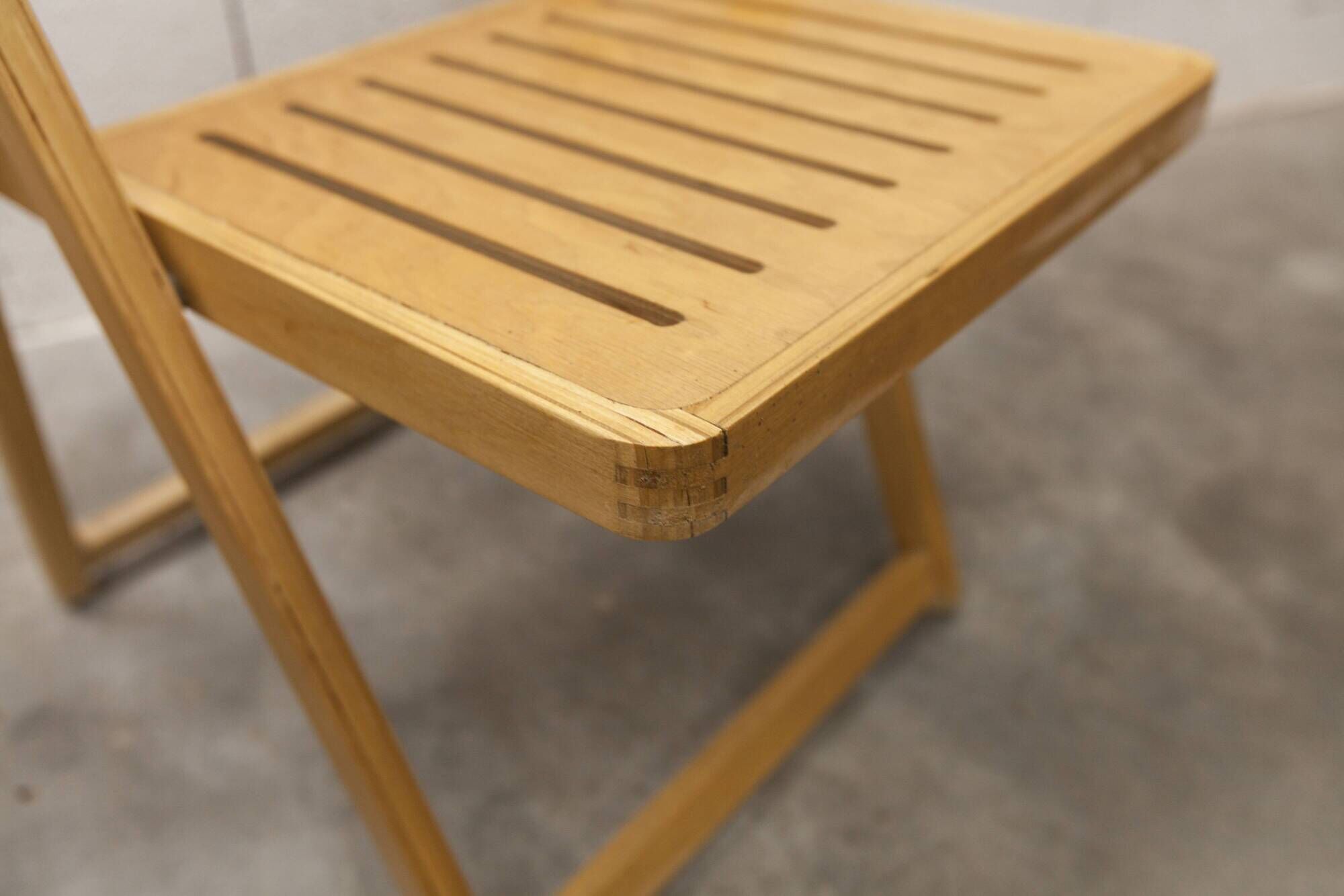 Paire de chaises pliantes Ikea 1970 couleur miel