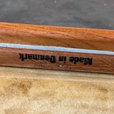60's 70's newspaper holder magazine rack by Aksel Kjersgaard in teak and suede