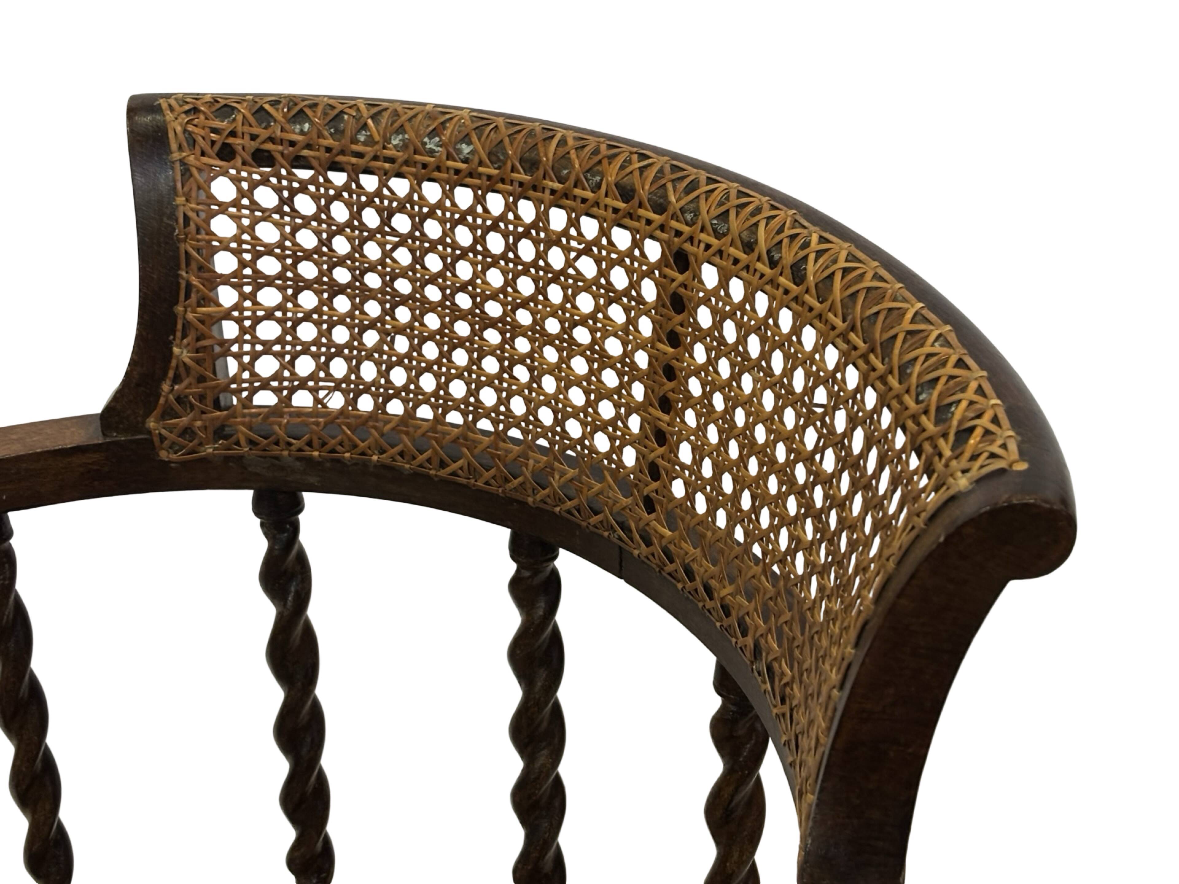 Antique Barley Twist, Rattan Seated Captains Chair easy chair Classic