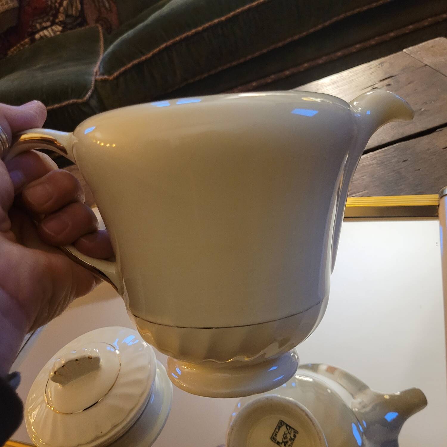 Teapot or coffee pot in fine earthenware from Salins 30-40