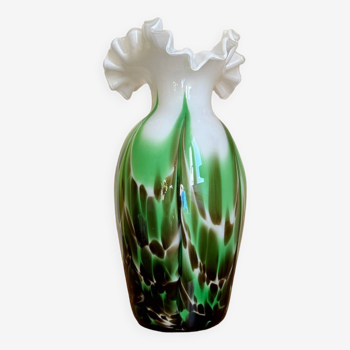 Vase verre de Clichy années 50