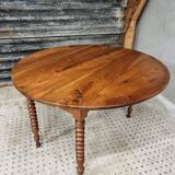 Antique round table drop-leaf table 125 cm walnut