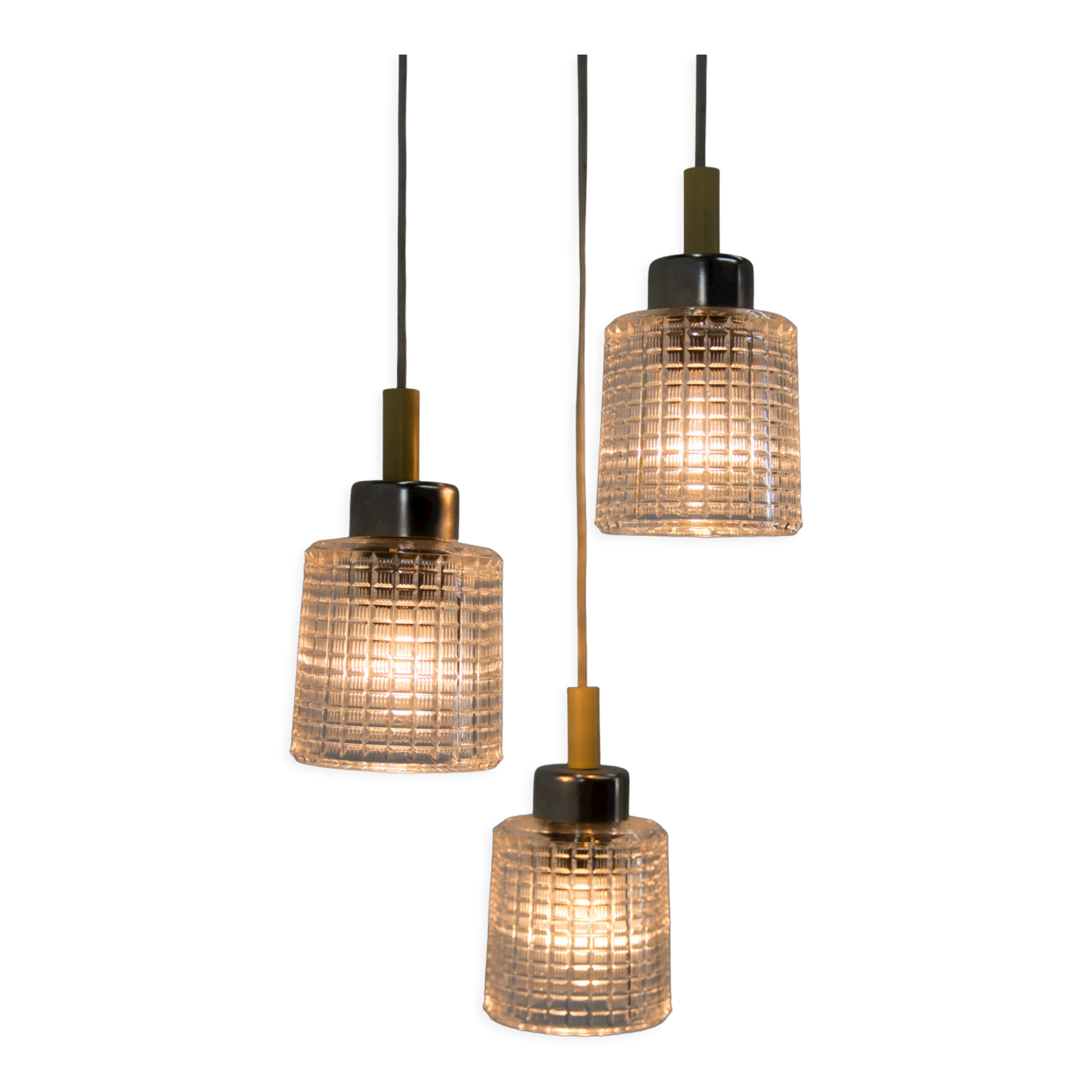 Mid century adjustable glass suspension by Pokrok Zilina, 1970s