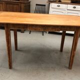 Old brasserie table with oak top