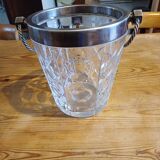 Crystal and Silver Metal Ice Bucket