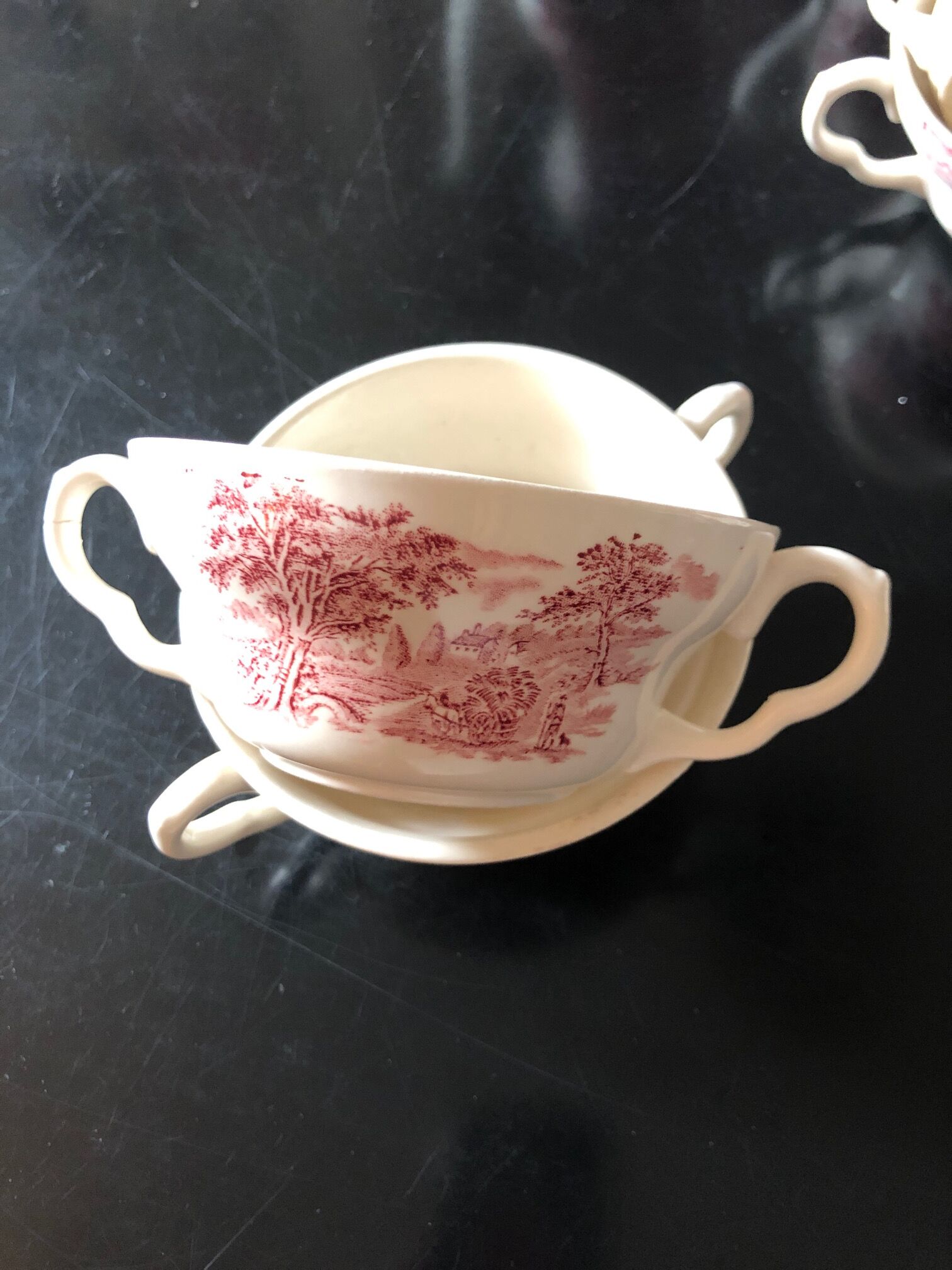 pink English tea service