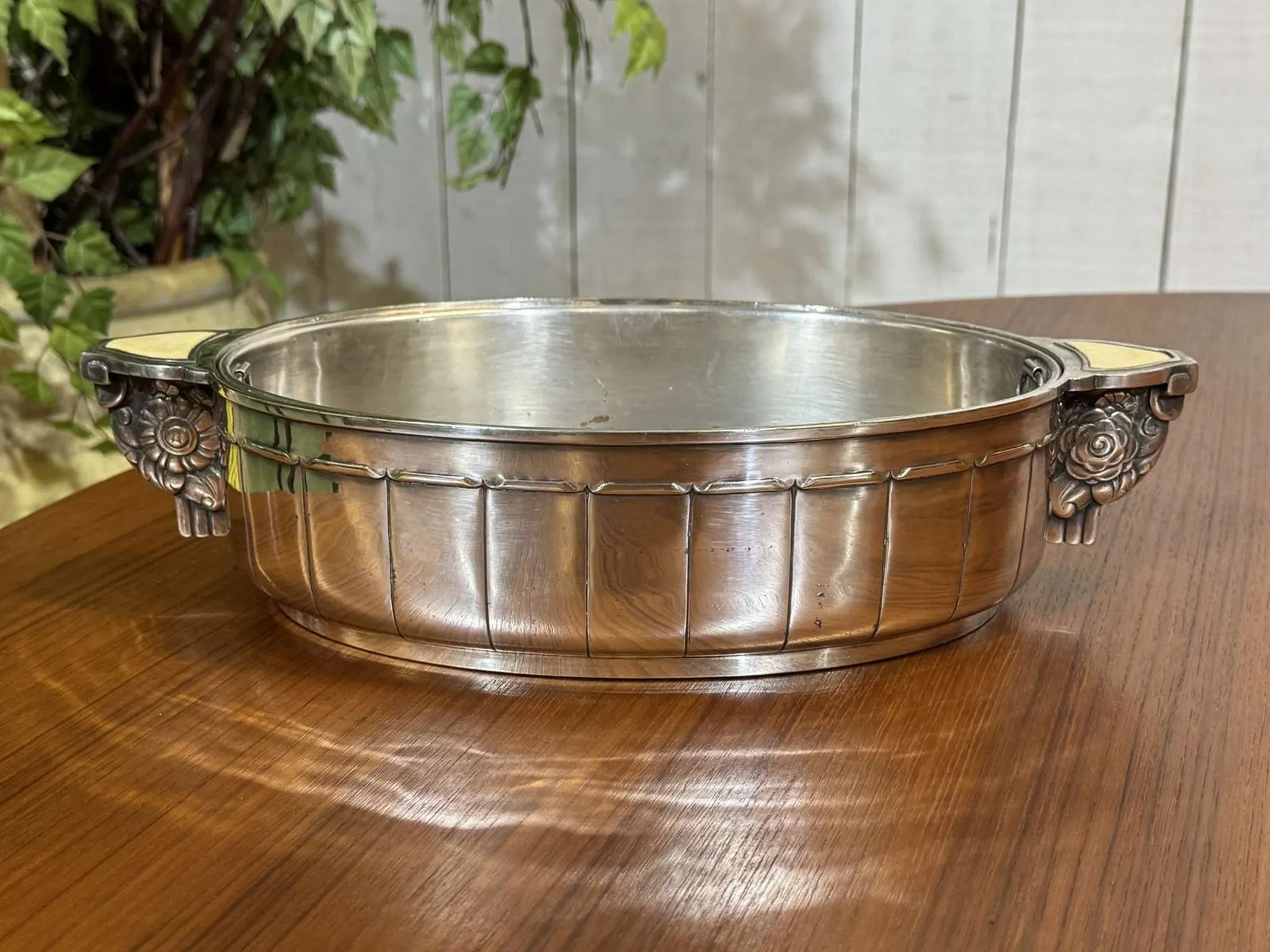 Silver-plated metal jardinière from the Art Deco period - Saglier Frères