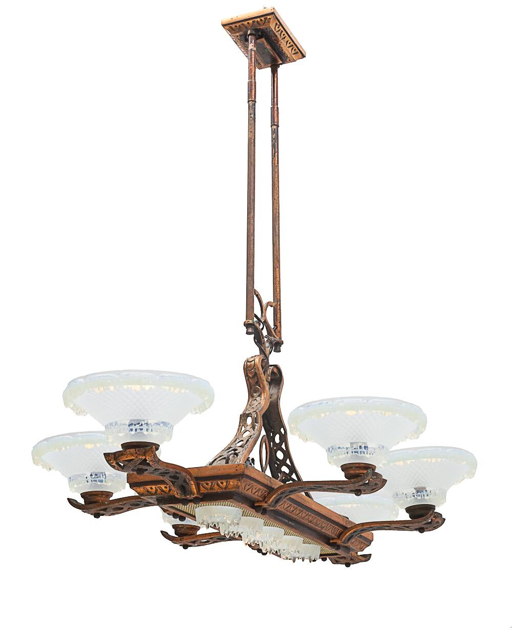 Art Deco Ezan liner chandelier