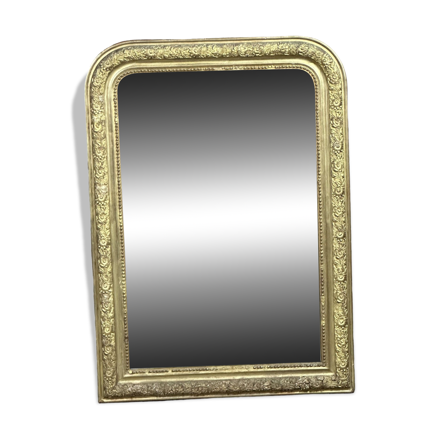 Miroir époque Louis Philippe à décors de fleurs 86x62 cm