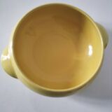 Salins Miramar lemon yellow dish – textured earthenware, 1950s–60s