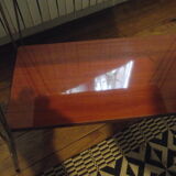 Small side table from the 60s wood and gilded metal.