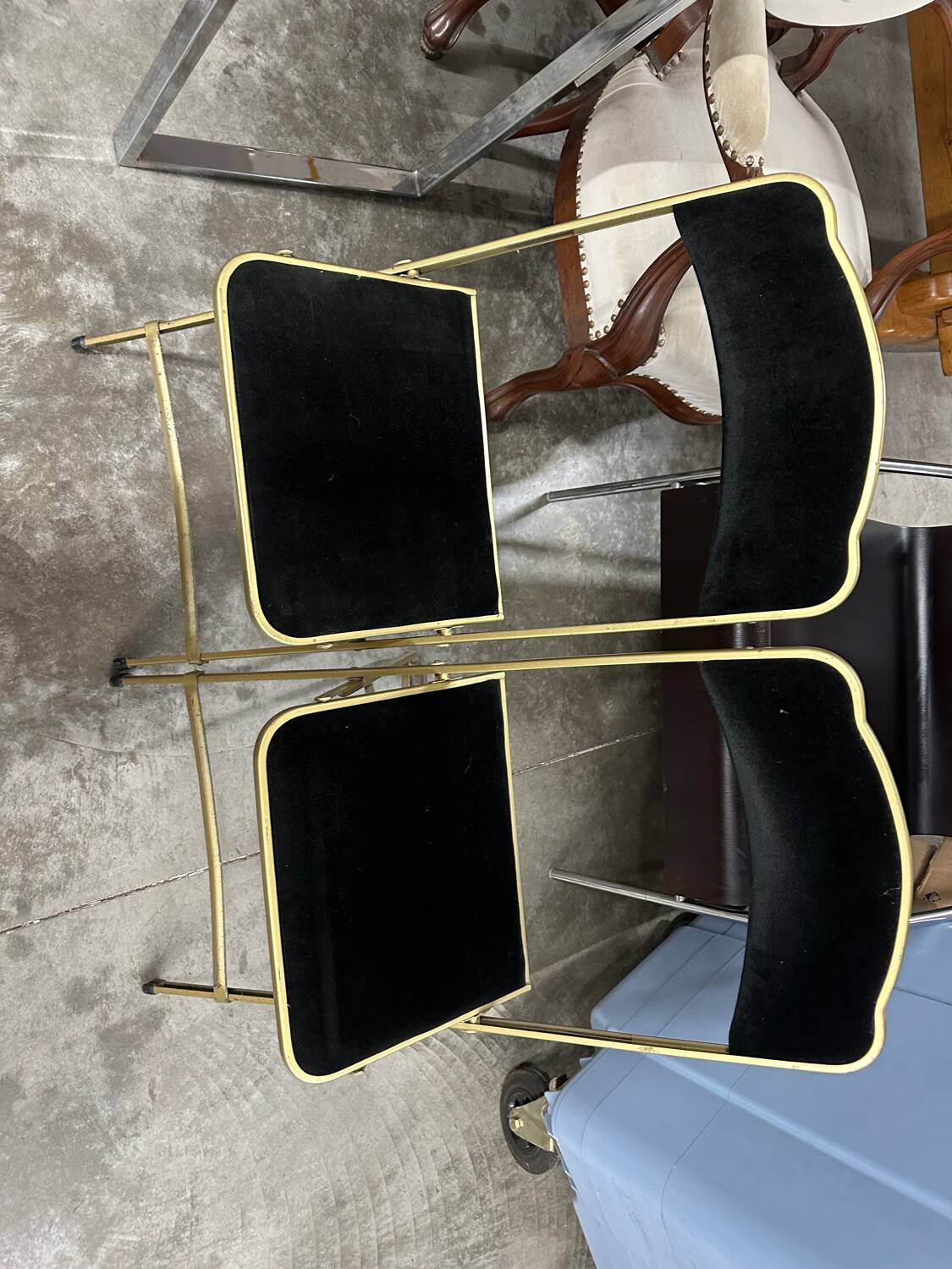 Chaises pliantes vintage Fritz Chair & Co en velours