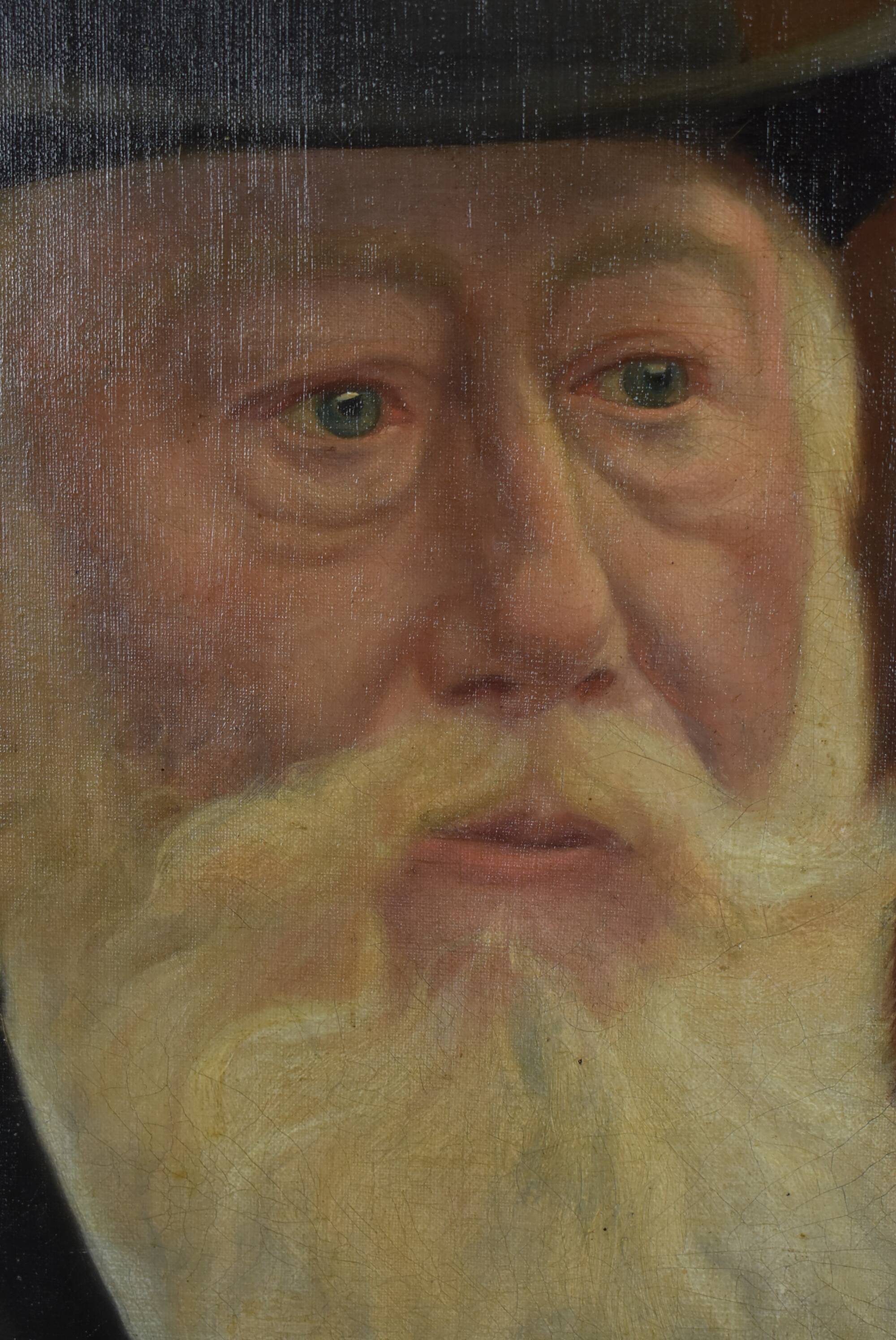 Tableau ancien vieil homme au chapeau