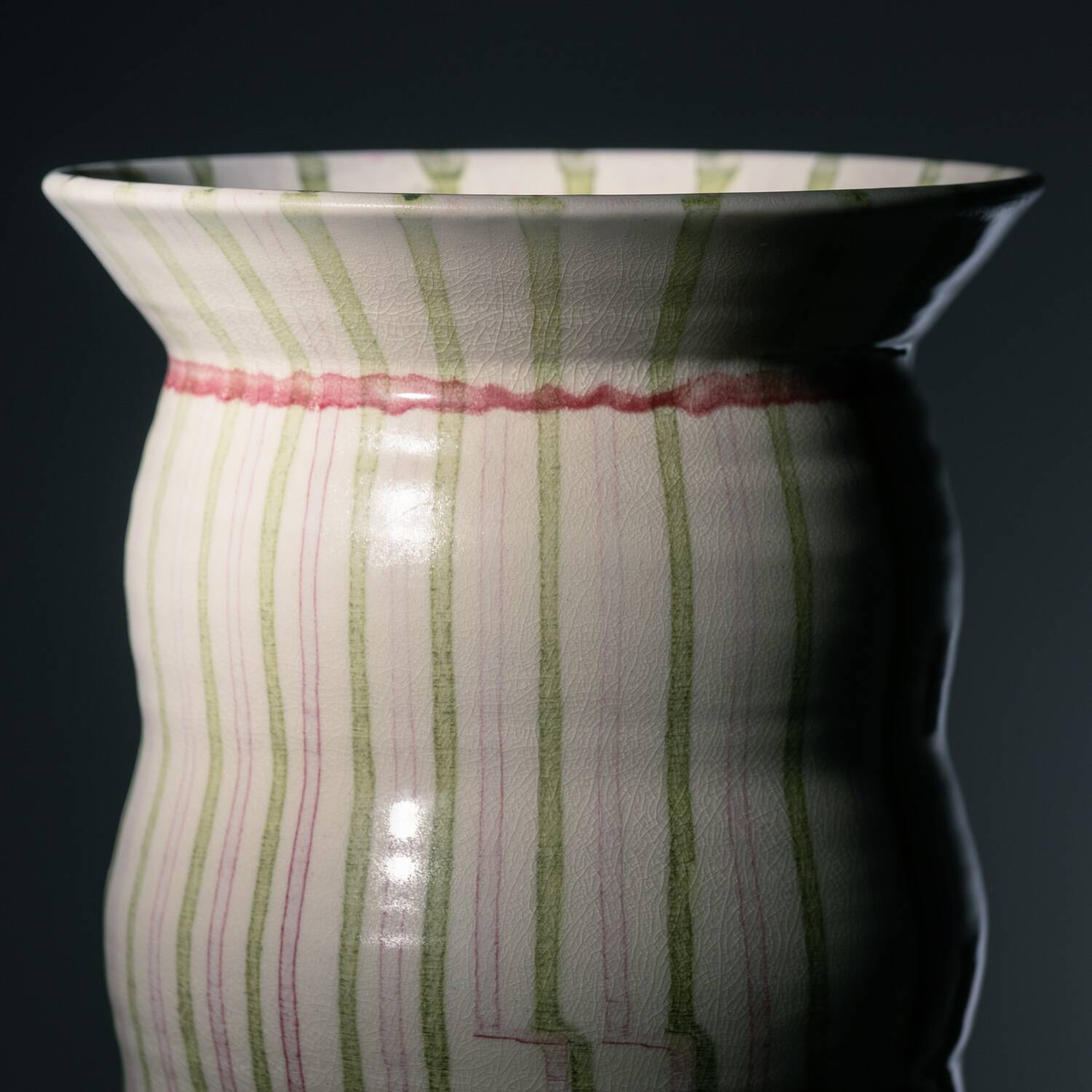 Mobach studio pottery XXL 46 cm large ceramic vase, The Netherlands, 1991