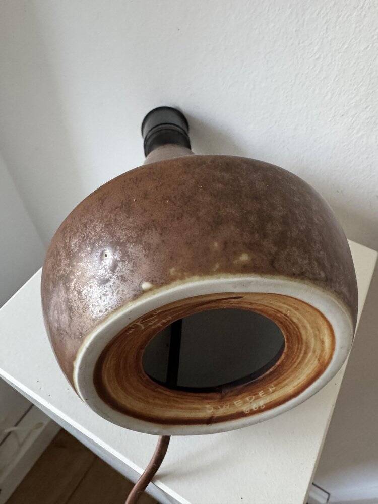 Table lamp, Gunnar Nylund,  Rörstrand, sweden, harefursglaze, 1960s