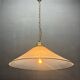 White Murano Glass Pendant Light with Black Rim, Italy, Mid-Century