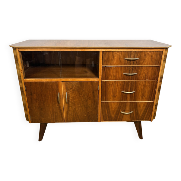 Buffet cocktail en noyer de style mid-century moderne par František Jirák, 1960